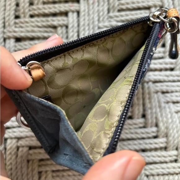 Coach Tweed and Suede Coin Wallet Keychain - Picture 4 of 4